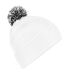 Adultes Bonnet Unisexe Snowstar Blanc Noir Beechfield-1
