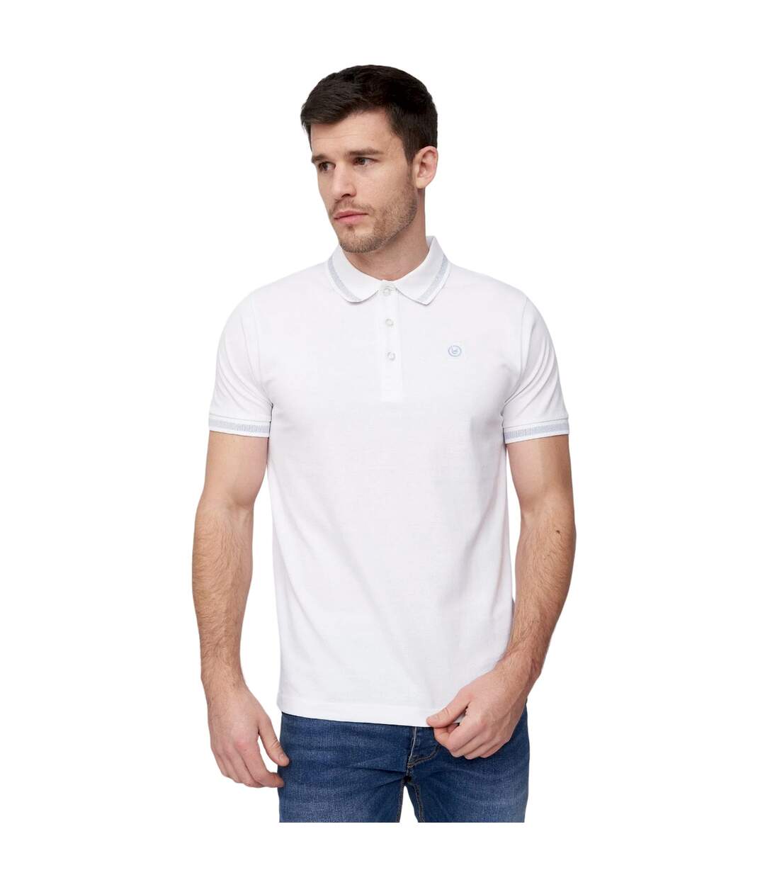 Polo feltar homme blanc Duck and Cover-1