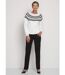 Pull col rond maille poilue jacquard soleil-4