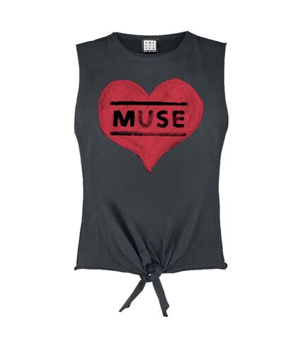 Amplified Womens/Ladies Heart Logo Muse Tank Top (Charcoal)