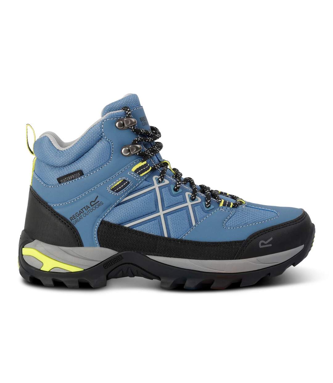 Womens/ladies Samaris Iii Walking Boots Coronet Blue Lime Punch Regatta-3