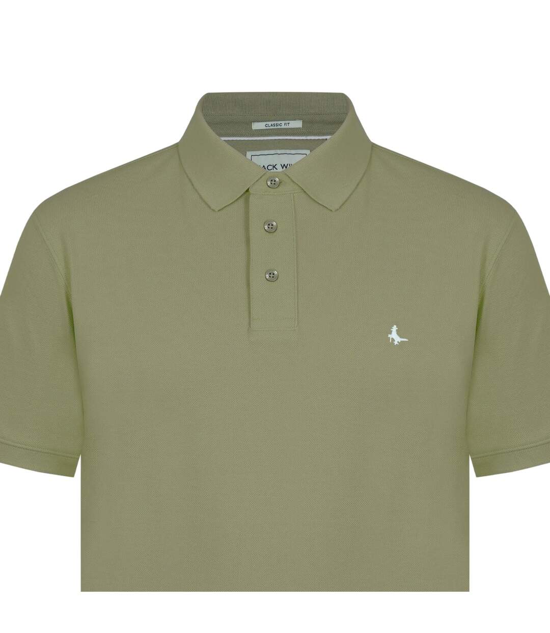 Mens Classic Embroidered Logo Polo Shirt Dry Grass Jack Wills-3