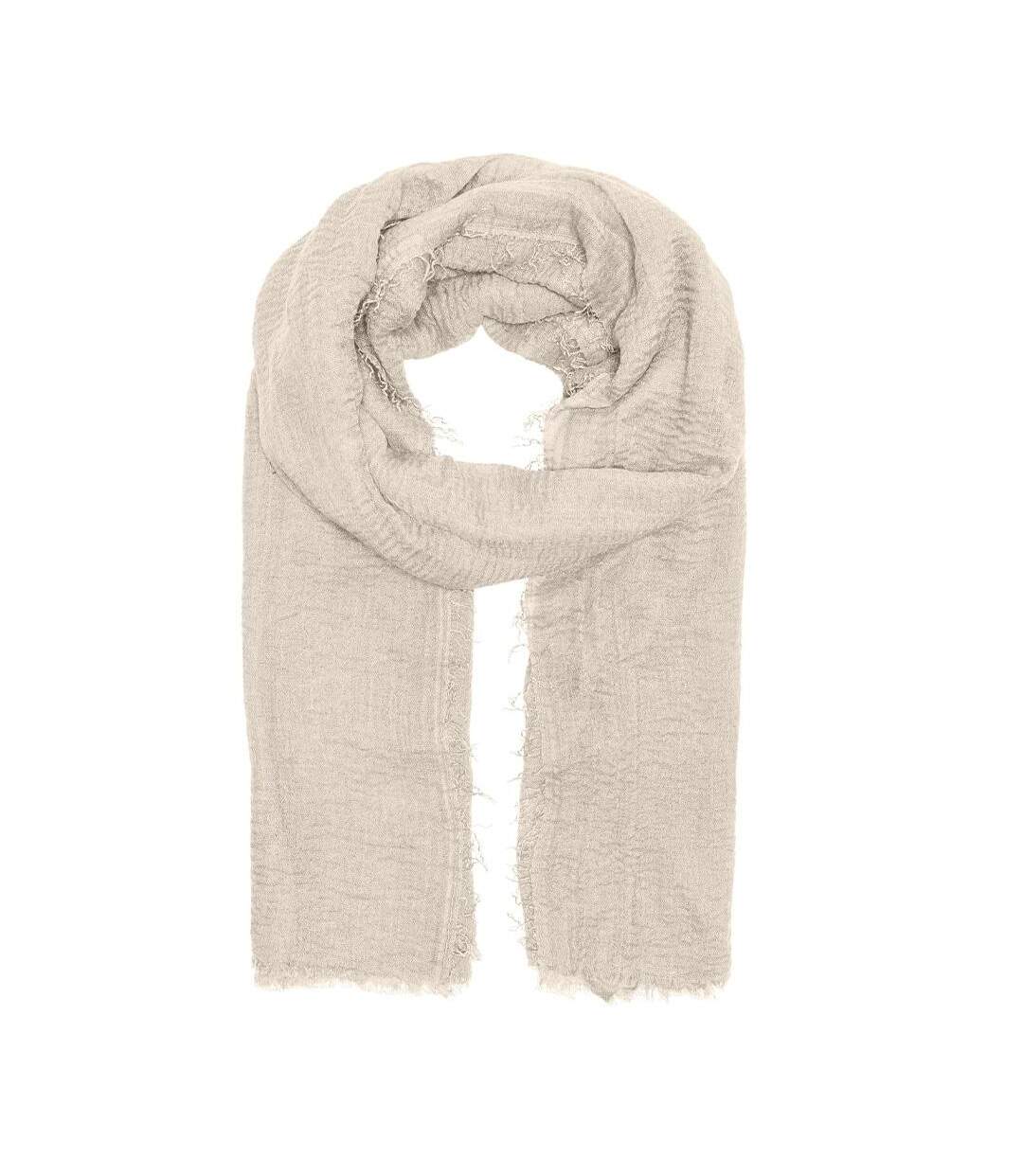 Foulard beige femme only fluffa-1