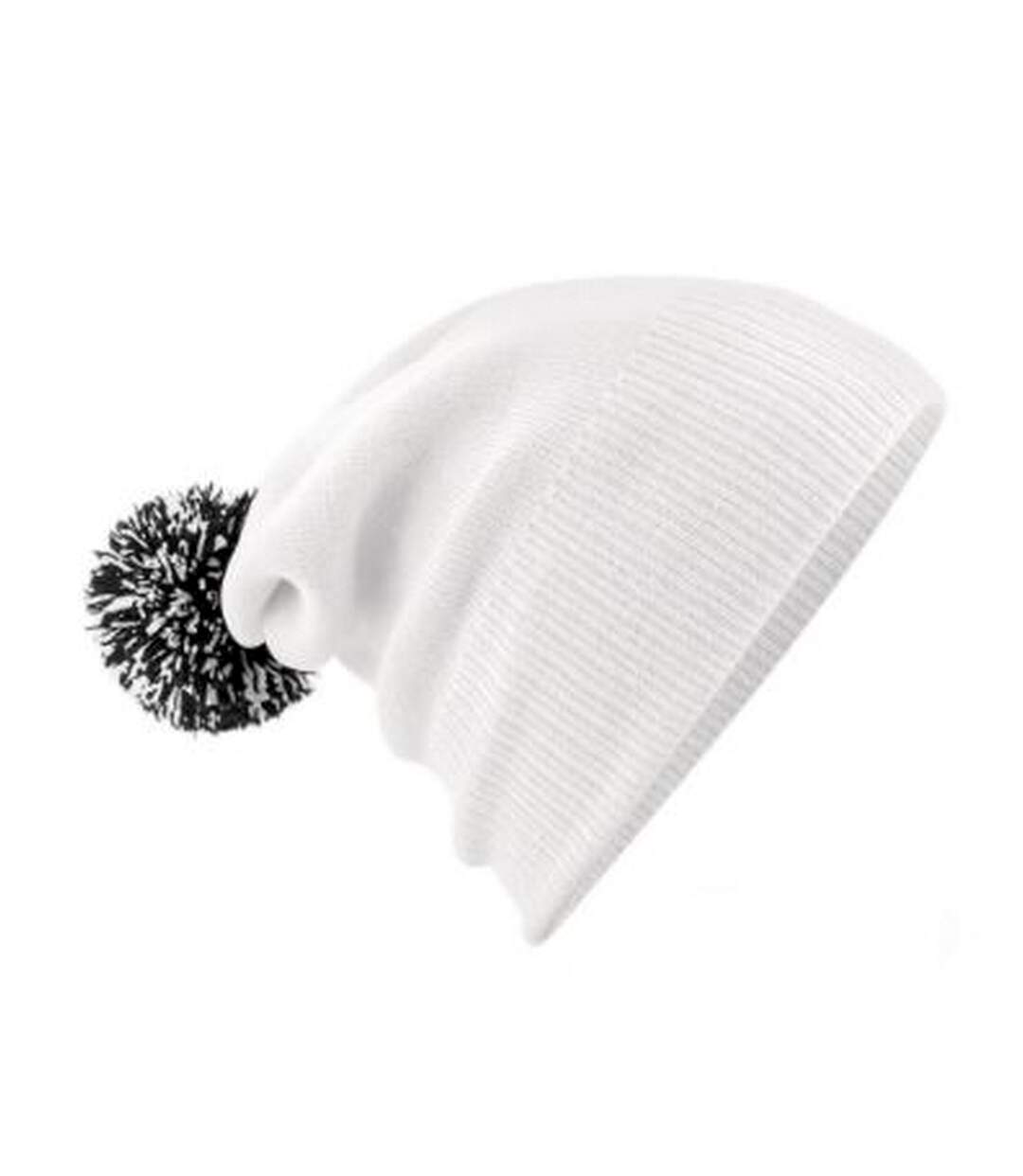 Bonnet snowstar unisexe blanc/noir Beechfield