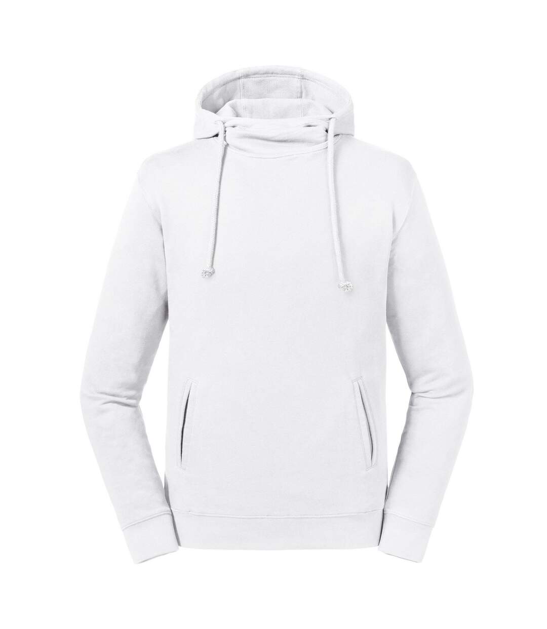 Unisex adult organic hoodie white Russell-1