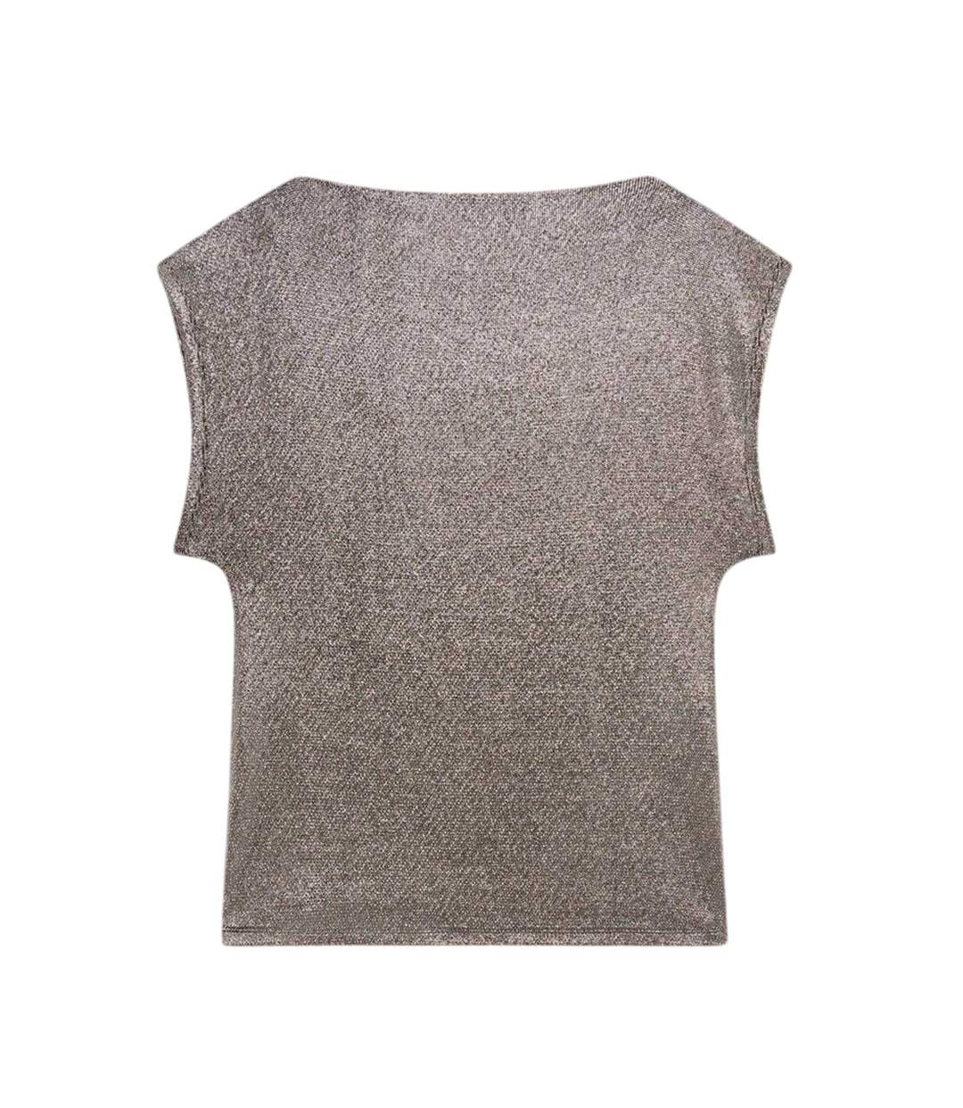 Womens/ladies Jjesca Metallic Top Charcoal Ted Baker-2