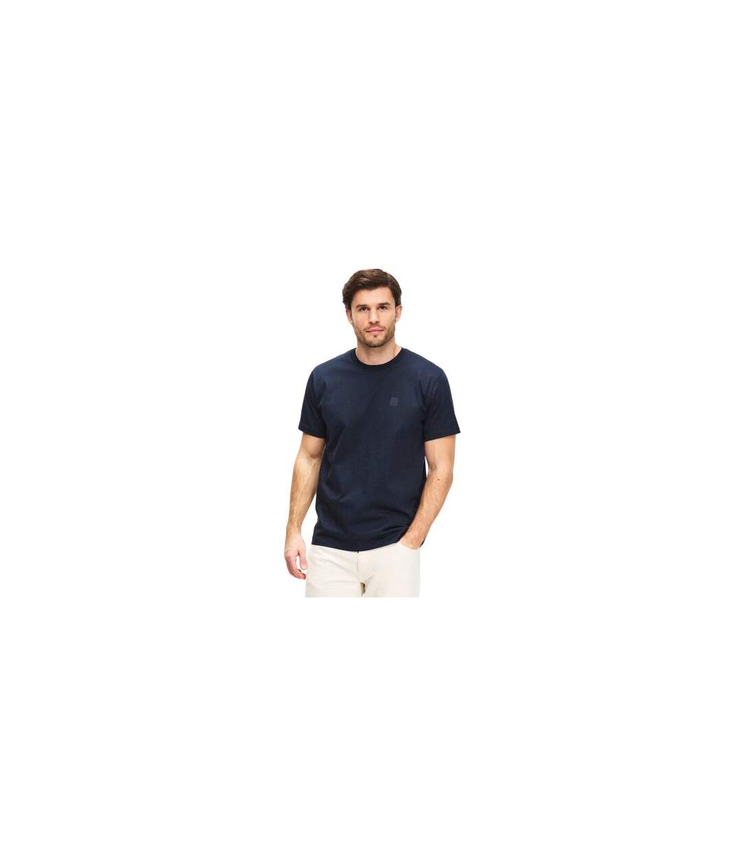 Mens Logo Cotton Regular T-shirt Ink Belstaff-1
