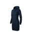 Womens/ladies Snap French Terry Hooded Sweatshirt Dress Navy Blue Malfini-3
