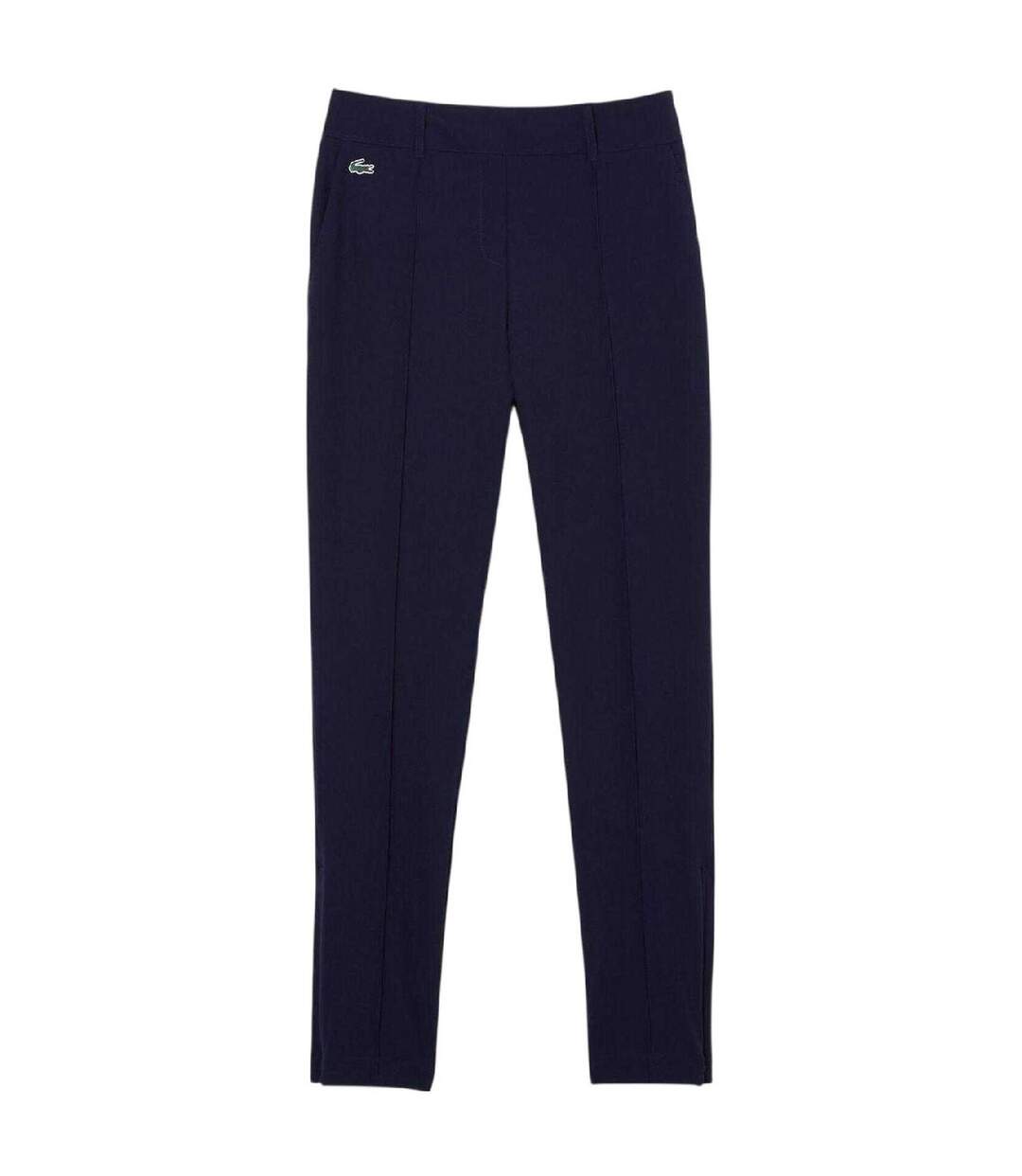 Womens/ladies Embroidered Logo Trousers Navy Blue Lacoste-2