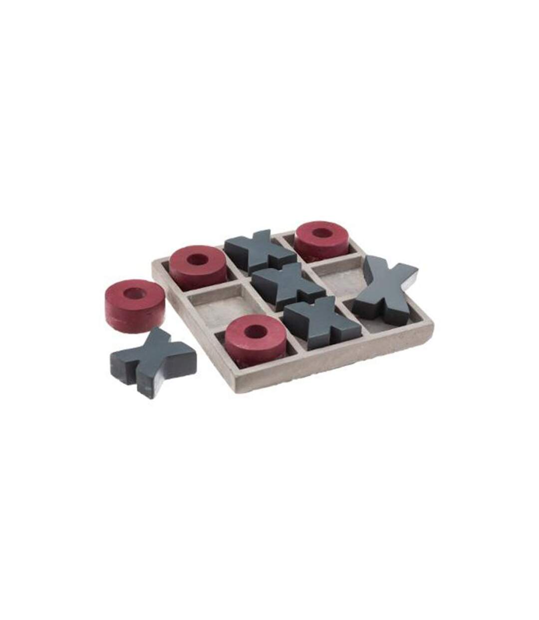 Jeu de Société en Ciment Morpion 15cm Gris-2