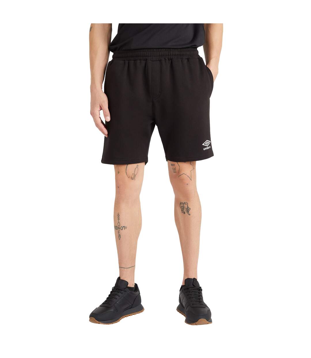 Mens Team Sweat Shorts Black White Umbro-4