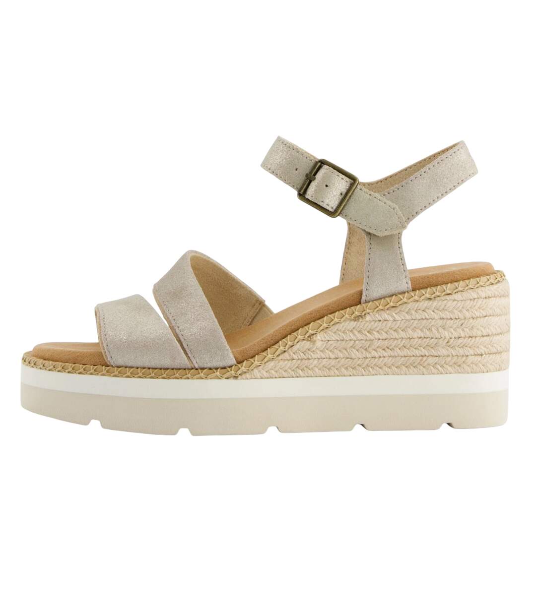Womens/ladies Vegan Sandals Champagne Toms-4