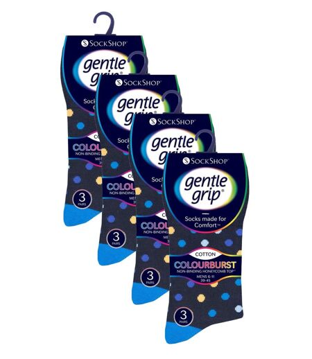 Gentle Grip - 12 Paires Homme Chaussettes Sans Elastiques Confort