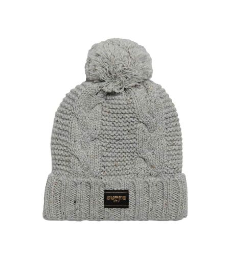 Bonnet gris femme  superdry cable knit beanie