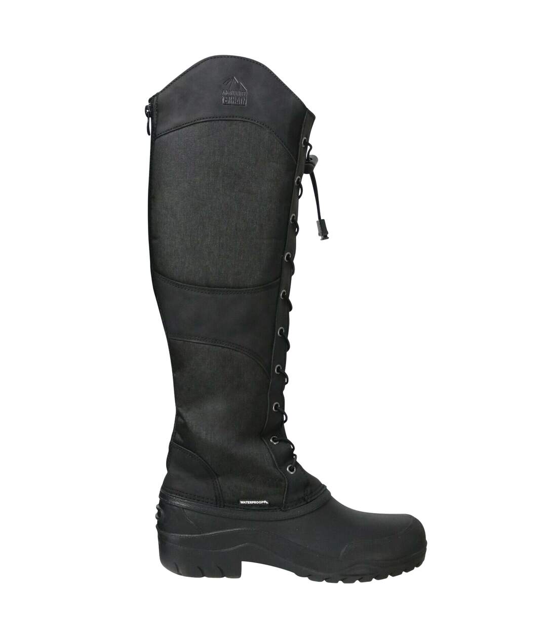 Womens/ladies mont maudit leather long riding boots black/grey Hy-3