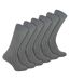 6 Pairs Mens Plain Coloured Cotton Rich Ribbed Dress Socks-1