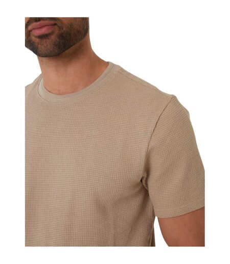 T-shirt Motif/style Quadrillage Homme Beige Gris Threadbare