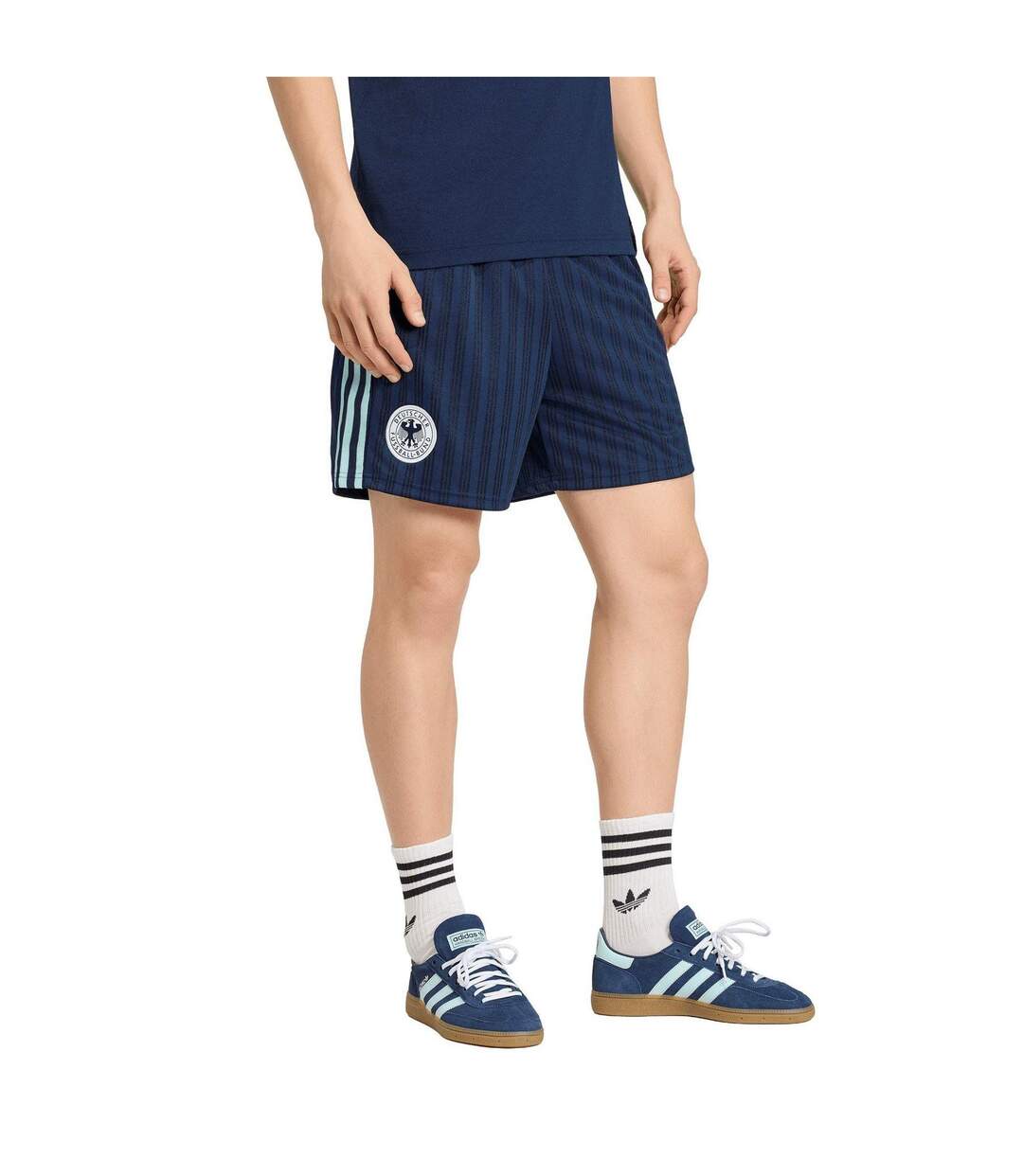 Mens Germany Dfb Structured Relaxed Fit Football Shorts Navy Black Adidas-4