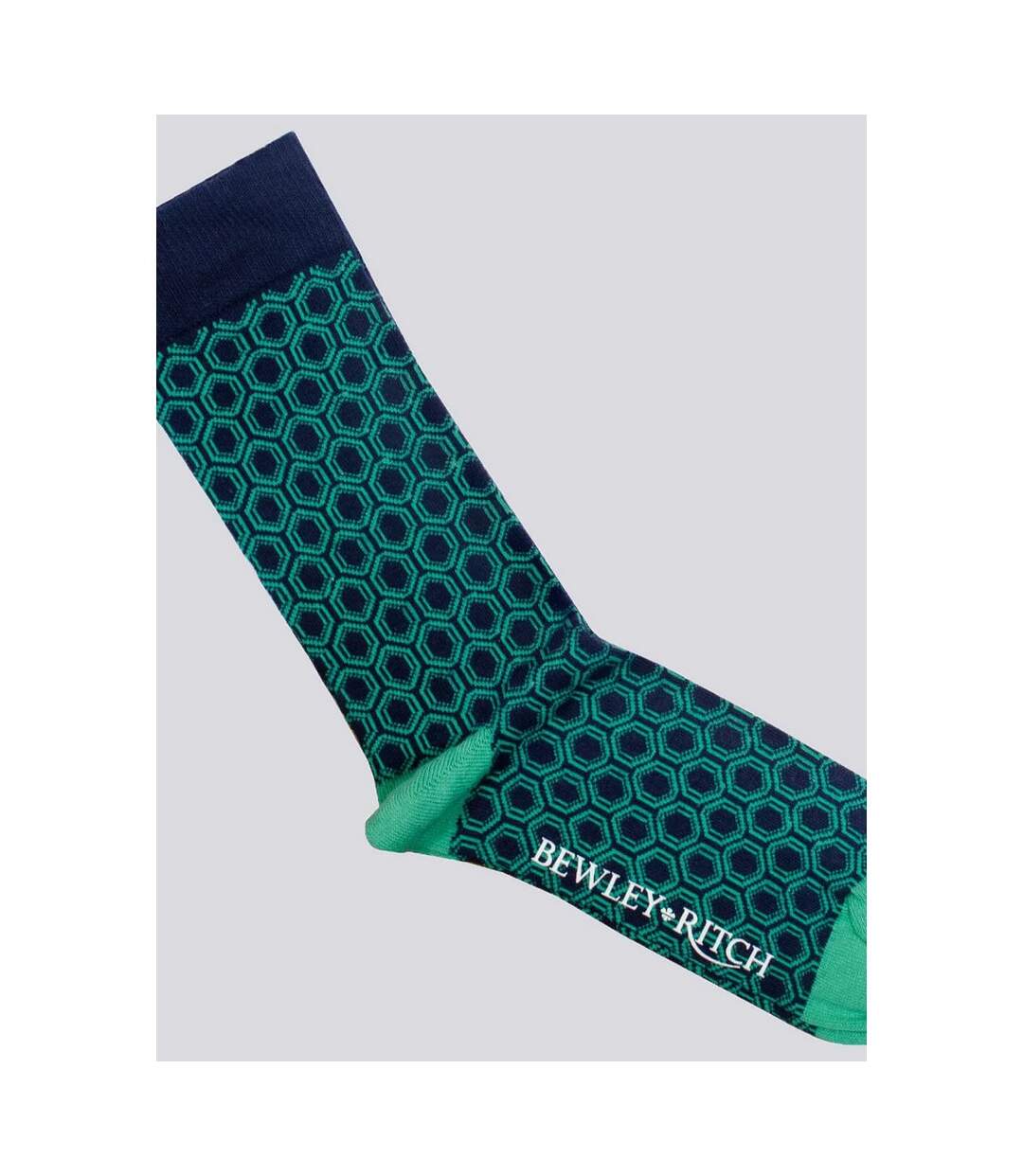 Pack of 3  Mens hinlop geometric ankle socks  green/orange/blue Bewley & Ritch-3