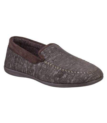 Mens Stanley Moc Toe Full Slipper Brown Cotswold