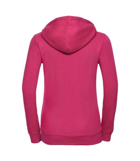 Womens/ladies authentic full zip hoodie fuchsia Russell