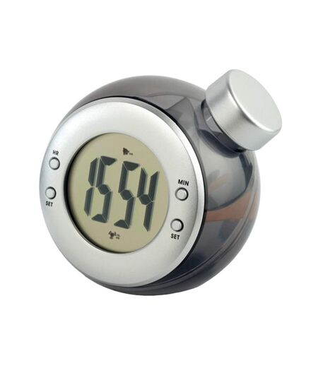 Droppy digital desk clock one size matt silver MidOcean