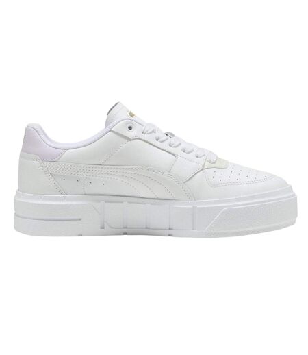 Womens/ladies Cali Leather Platform Court Trainers White Lilac Puma