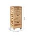 Tour de rangement 3 tiroirs à roulettes en bois HERSTIA - Beige-3