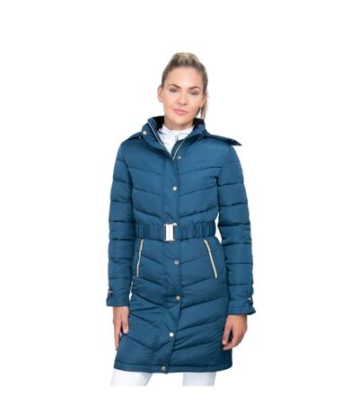 Womens/ladies branxton quilted coat cool slate blue Coldstream