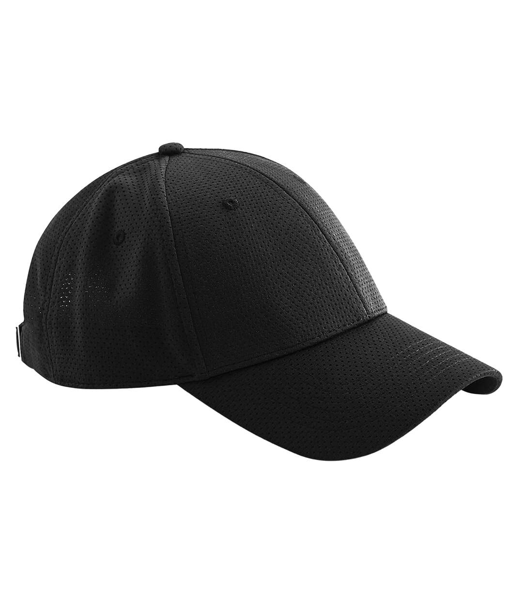 Unisex adult air-mesh 6 panel baseball cap black Beechfield-1