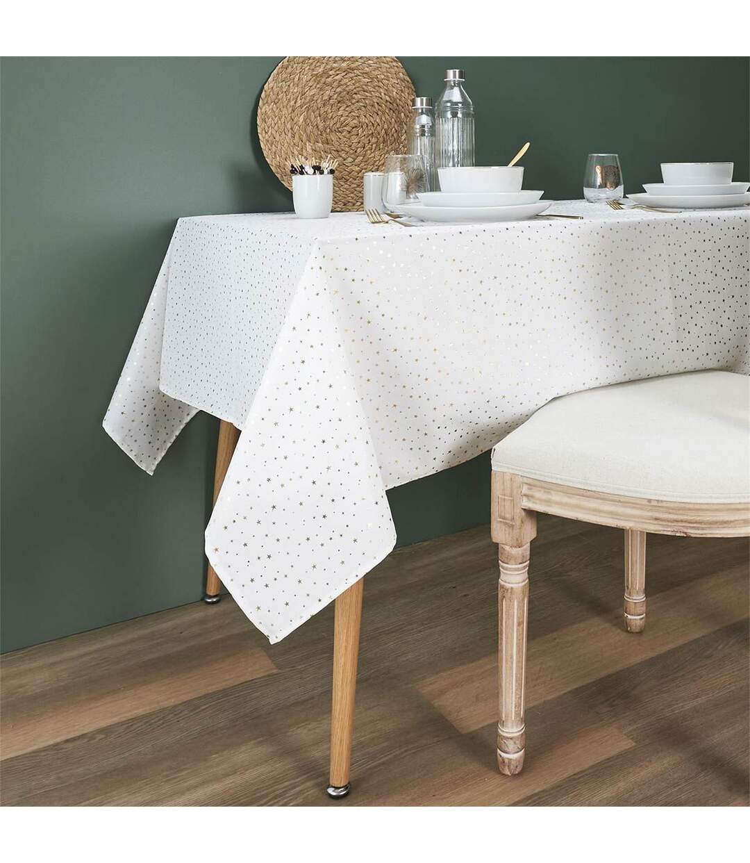Nappe Rectangulaire Étoile 140x250cm Blanc-1
