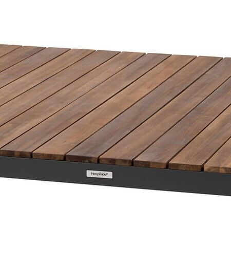 Table de jardin fixe en aluminium et acacia 10 places PARADIZE - Noyer et graphite