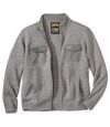 Men's Gray Knitted Outdoor Jacket  - Full Zip Atlas For Men
