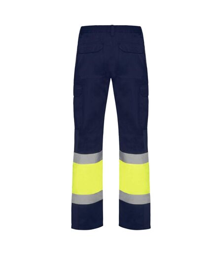 Pantalon Naos Homme Bleu Marine Jaune Fluo Roly Workwear