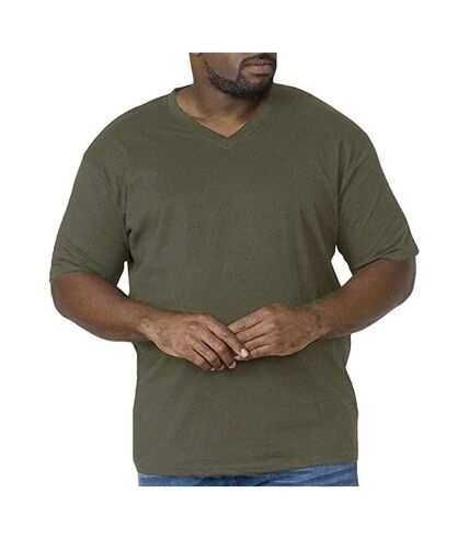 Duke Mens Signature 2 King Size Cotton V Neck T-Shirt (Khaki) - UTDC184
