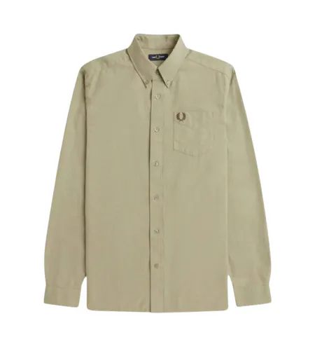 Chemise Manches Longues Homme Gris Fred Perry
