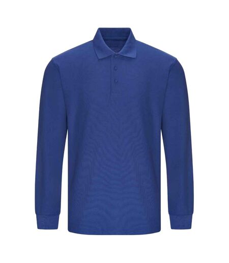 Mens long-sleeved polo shirt royal blue PRORTX