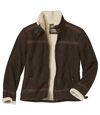 Men's Brown Sherpa-Lined Faux-Suede Jacket  Atlas For Men
