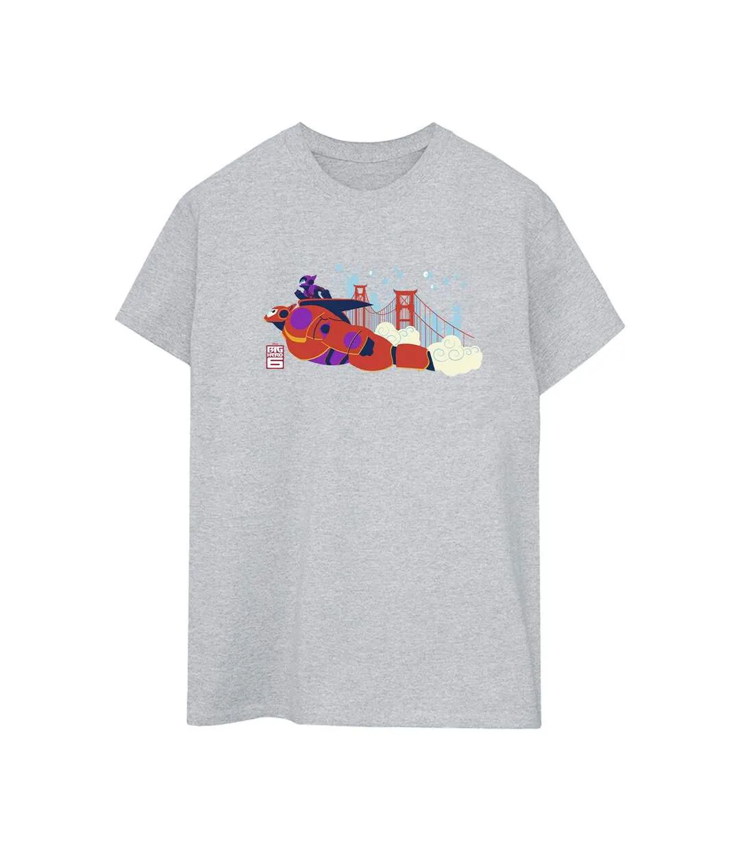 Disney - T-shirt BIG HERO BAYMAX HIRO BRIDGE - Femme (Gris chiné) - UTBI15561-1
