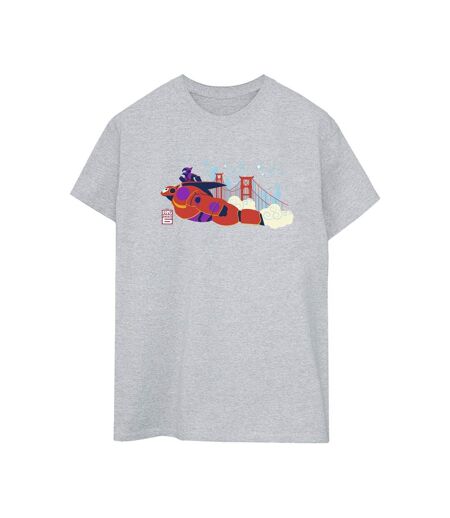 Disney - T-shirt BIG HERO BAYMAX HIRO BRIDGE - Femme (Gris chiné) - UTBI15561