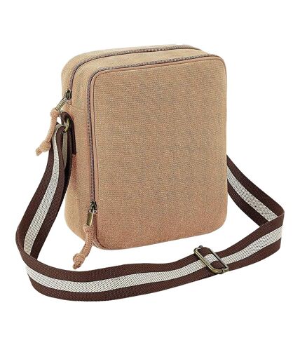 Quadra Vintage Canvas Mini Crossbody Bag (Sahara) (One Size) - UTPC5549