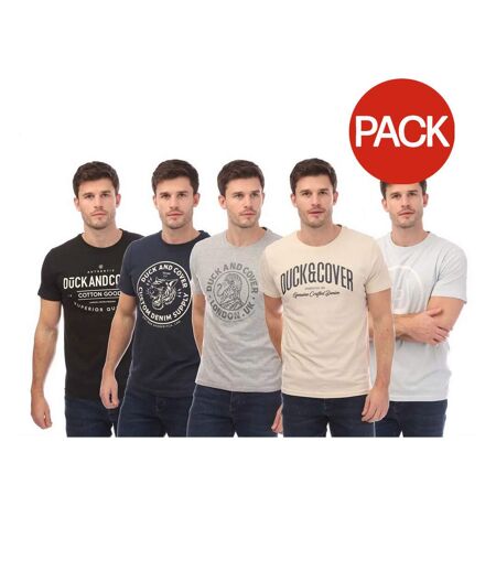 Pack Of 5  Mens Ventmans T-shirt  Black Navy Grey Duck And Cover