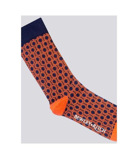 Bewley & Ritch Mens Hinlop Geometric Ankle Socks (Pack of 3) (Green/Orange/Blue) - UTBG911