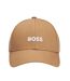 Embroidered Logo Cotton Baseball Cap Beige Boss-1