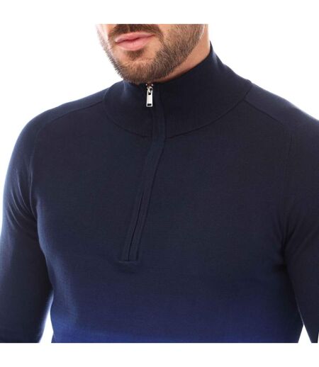 Mens Gesso Half Zip Sweatshirt Blue Navy Boss