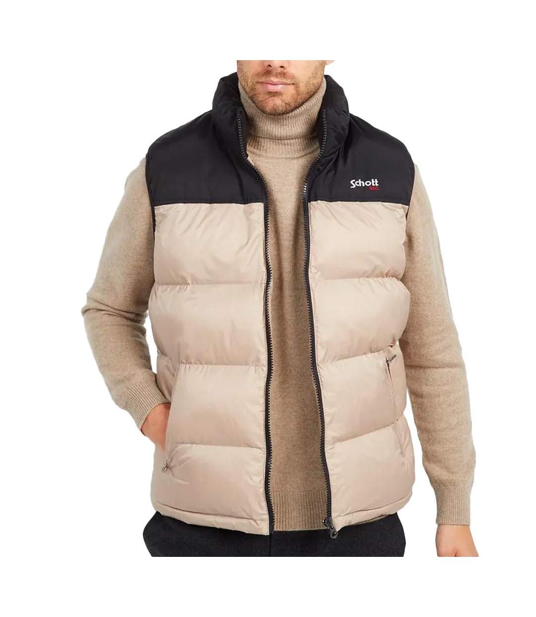 Doudoune sans manche Beige Homme Schott Utahv - S-1