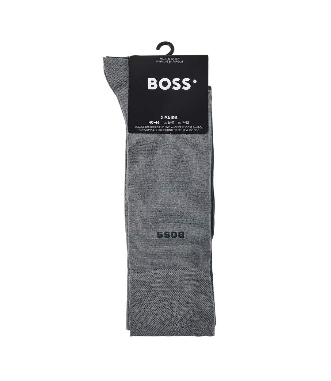 Pack Of 2  Mens Bamboo Crew Socks  Dark Green Boss-2