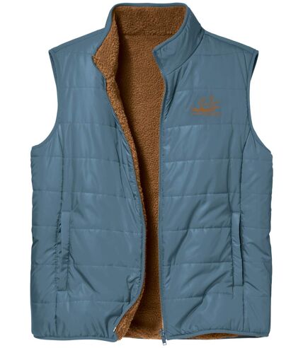 Men's Blue & Brown Reversible Padded Gilet