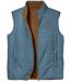 Men's Reversible Padded Gilet - Blue Brown-4