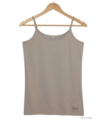 Top en coton MAYFLOWER BEIGE-MF beige : la douceur d'une matière naturelle pour un look d'été épuré